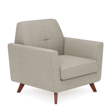 Venture 275 LB Club Chair with Dark Cherry Wood Legs, Latte