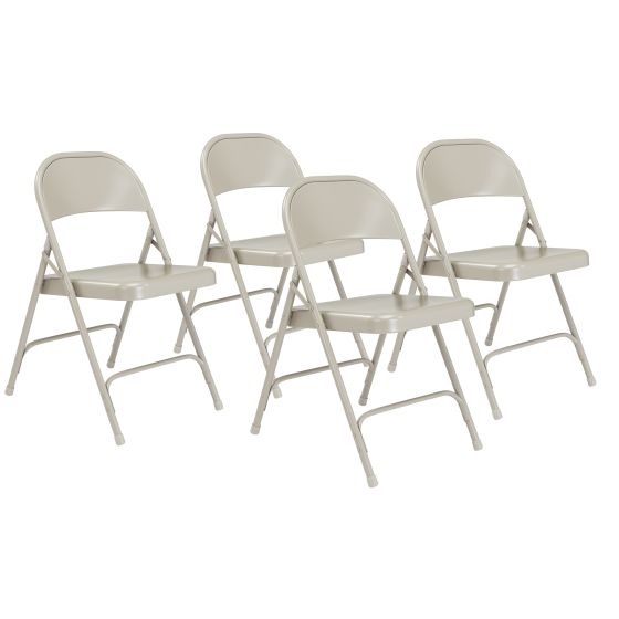 4 PACK National Public Seating All-Steel Folding Chair 50 Series-Gray
