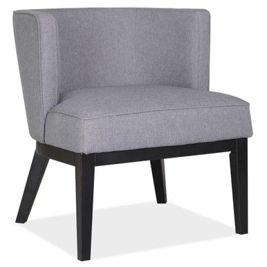 Traverse 275 LB Barrel Back Arm Chair with Black Wood Legs, Gray Linen