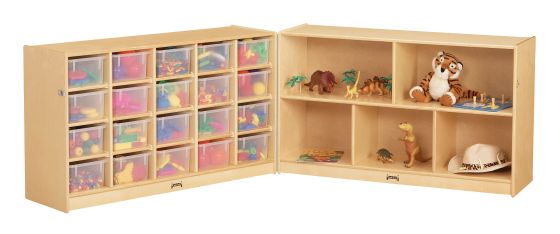 Jonti-Craft 20 Cubbie-Tray Fold-n-Lock - with Clear Trays