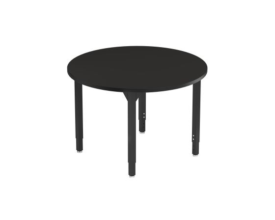 NPS® Heavy-Duty Height Adjustable Activity Table, 36" Round, Particleboard Core/T-Mold, Black Legs