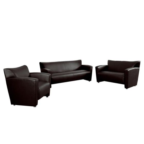 Ambassador Series Leather Reception Set-Brown