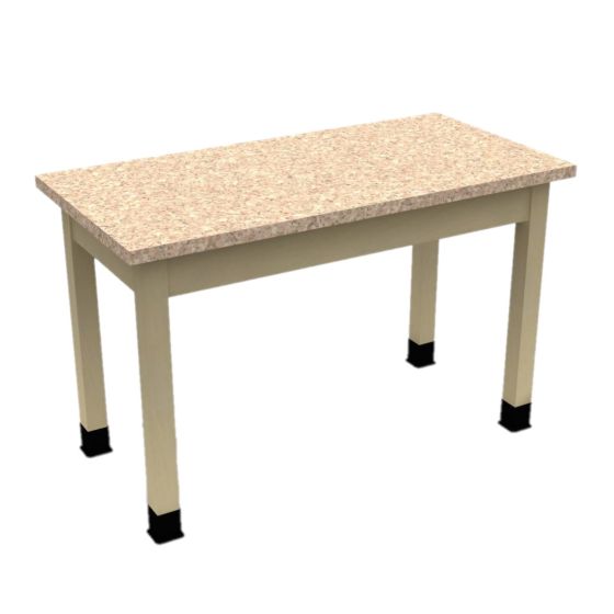 Diversified Spaces PerpetuLab Science Lab Table with Plain Apron, Wood Legs, and ShopTop Top - 21" x 72"