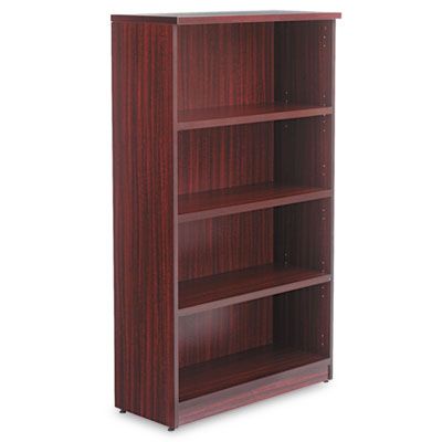 GOGO® Essentials Four-Shelf Bookcase-Mahogany