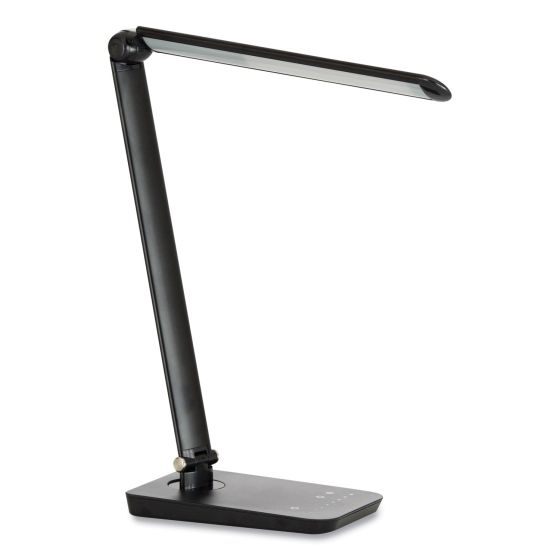 Safco Vamp LED Wireless Charging Lamp, Multi-pivot Neck, 16.75" High, Black