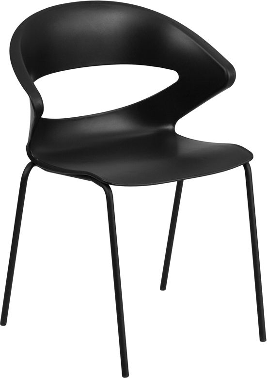 HUSKY Seating® 450 LB Modern Black Stack Chair