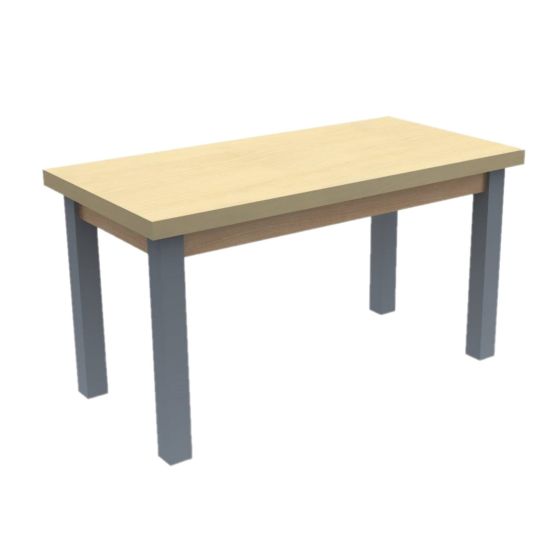Diversified Spaces PerpetuLab Science Lab Table with Plain Apron, Steel Legs, and Butcher Block Top - 30" x 72"