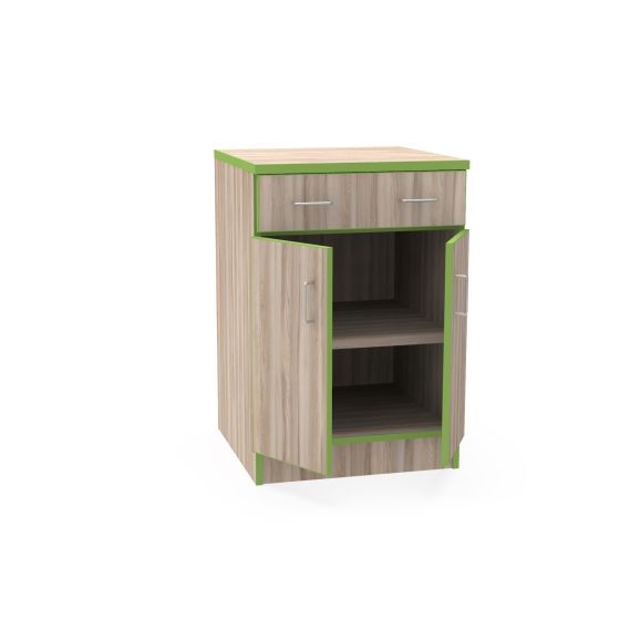 REplay® Modular Base Cabinet Unit with Single Drawer Over Double Doors, Adjustable Shelf, and Adjustable Levelers - 24"W x 23"D x 35.5"H