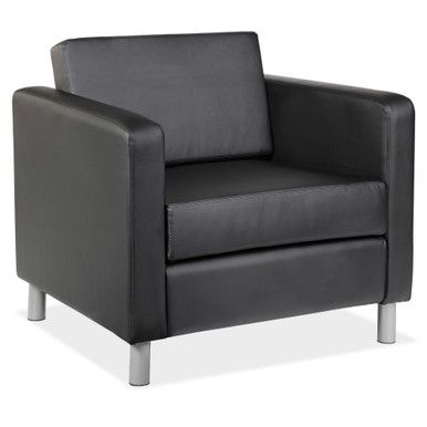 Perth Contemporary 275 LB Club Chair, Black, Silver