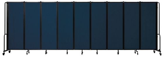 National Public Seating Room Divider, 6' Height, Expands to 210" Width, Blue Panels, Black Frame - Model RDB6-9PT04