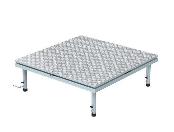 IntelliStage QuickLock 4' X 4' Aluminum Finish Platform with 16" - 24" Adjustable Legs