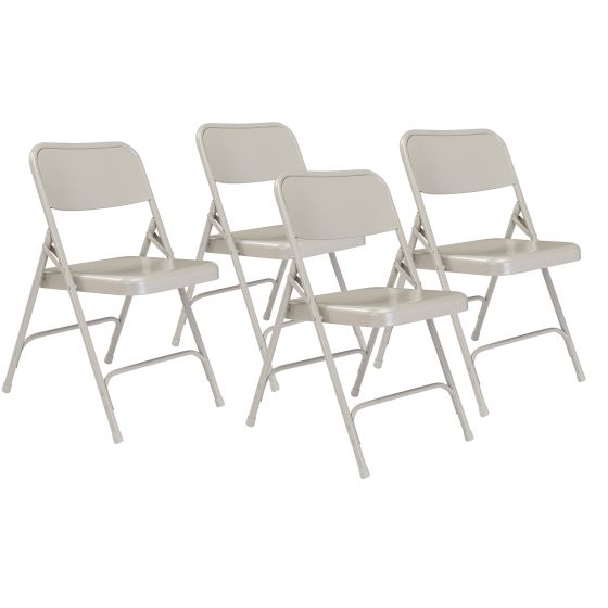 4 PACK National Public Seating Commercial All-Steel Folding Chair 200 Series-Gray