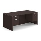 OS Laminate Collection Double 3/4 Pedestal Desk - 71'' x 36'' - Espresso