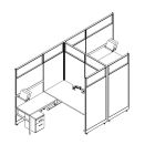 Friant Novo 2-Workstation Cubicle Panel System, 6' x 7' per Station, Typical FH-2005