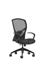 9to5 Seating Theory All Mesh Mid-Back 300 LB Office Chair, Simple Synchro Control, Black Cantilever Arms
