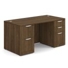 OS Laminate Collection Double Full Pedestal Desk - 60'' x 30'' - Modern Walnut