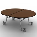 National Public Seating® Mobile Cafeteria Table, 72" Oval, MDF Core, ProtectEdge, Chrome Frame