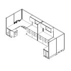 Friant Novo 2-Workstation Cubicle Panel System, 6' x 8' per Station, Typical FH-2007