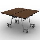 National Public Seating® Mobile Cafeteria Table, 48" Square, MDF Core, ProtectEdge, Chrome Frame