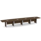 OS Laminate Boat Shaped 18' Conference Table with Elliptical Base - Modern Walnut