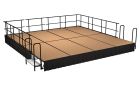 NPS 16' x 16' Complete Portable Stage Package with Steps and Guardrails, 16" Height, Hardboard, Shirred Pleat Skirting, 256 sq ft