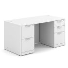 OS Laminate Collection Double Full Pedestal Desk - 60'' x 30'' - White