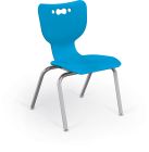 MooreCo Hierarchy 4-Leg School Chair, 16" Height, Chrome Frame, Blue Shell