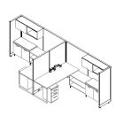 Friant Novo 2-Workstation Cubicle Panel System, 6' x 8' per Station, Typical FH-2006