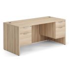 OS Laminate Collection Double 3/4 Pedestal Desk - 66'' x 30'' - American Elm