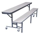 National Public Seating® Convertible Bench Cafeteria Table, 7'L, Particleboard Core, 3MM PVC Edge