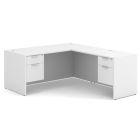 OS Laminate Collection Double 3/4 Pedestal "L" Desk - 60" x 77" - White