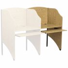 Add-On Study Carrel with Pull-Out Keyboard-Oak