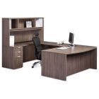 OS Laminate U Shape Bowfront Desk with Open Hutch - 71.00'' x 107.50"