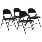 4 PACK National Public Seating All-Steel Folding Chair 50 Series-Black