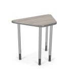 MooreCo Hierarchy Snap Desk – Hexagonal Trapezoid (60º) – Platinum, 22" – 32"H x 30"W x 18"D