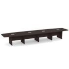 OS Laminate Boat Shaped 18' Conference Table with Slab Base - Espresso