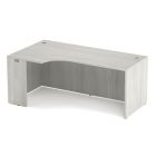 OS Laminate Left Desk Shell with Corner Extension - Arcadia White