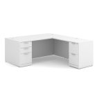 OS Laminate Collection Double Full Pedestal "L" Desk - 71" x 83" - White
