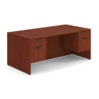 OS Laminate Collection Double 3/4 Pedestal Desk - 71'' x 36'' - Cherry