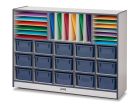 Rainbow Accents Sectional Cubbie-Tray Mobile Unit - with Trays - Navy