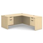 OS Laminate Collection Double 3/4 Pedestal "L" Desk - 66" x 77" - Maple