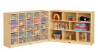 Jonti-Craft 25 Cubbie-Tray Mobile Fold-n-Lock - with Clear Trays
