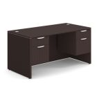 OS Laminate Collection Double 3/4 Pedestal Desk - 60" x 30" - Espresso