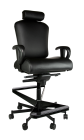 Concept Seating 550 LB 24/7 Multi-Shift Heavy Duty Operator Stool with Headrest - Model 3150HR Two-Step Stool