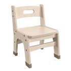 Bright Beginnings Set of 2 Commercial Grade Wooden Classroom Chairs, 9" Seat Height with Non-Slip Foot Caps and Built-In Carrying Handle, Natural