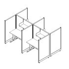 Friant Novo 4-Workstation Cubicle Panel System, 4.5' x 3' per Station, Typical FH-4017