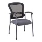 Breezeway Mesh Back Guest Chair with Arms and Titanium Gray Frame, Cool Gray Fabric Seat