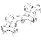 Friant Novo 12-Workstation Cubicle Panel System, 4' x 4' per Station, Typical FH-12000
