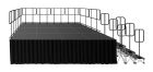 IntelliStage 12' x 16' Stage System Package with Guardrails, Steps, Skirting, & Carpet Surface - 192 sq ft - 32" Height