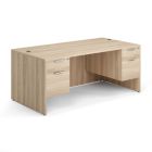OS Laminate Collection Double 3/4 Pedestal Desk - 71'' x 36'' - American Elm
